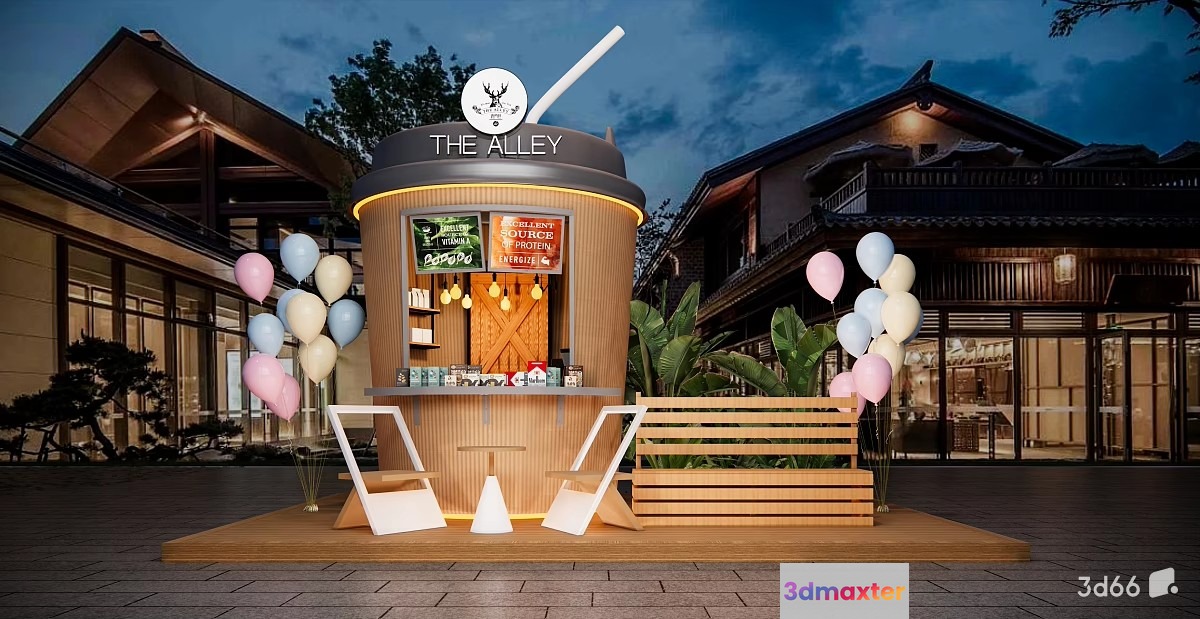 A Small Food Stand 3D Model - 20632 - VRAY Render