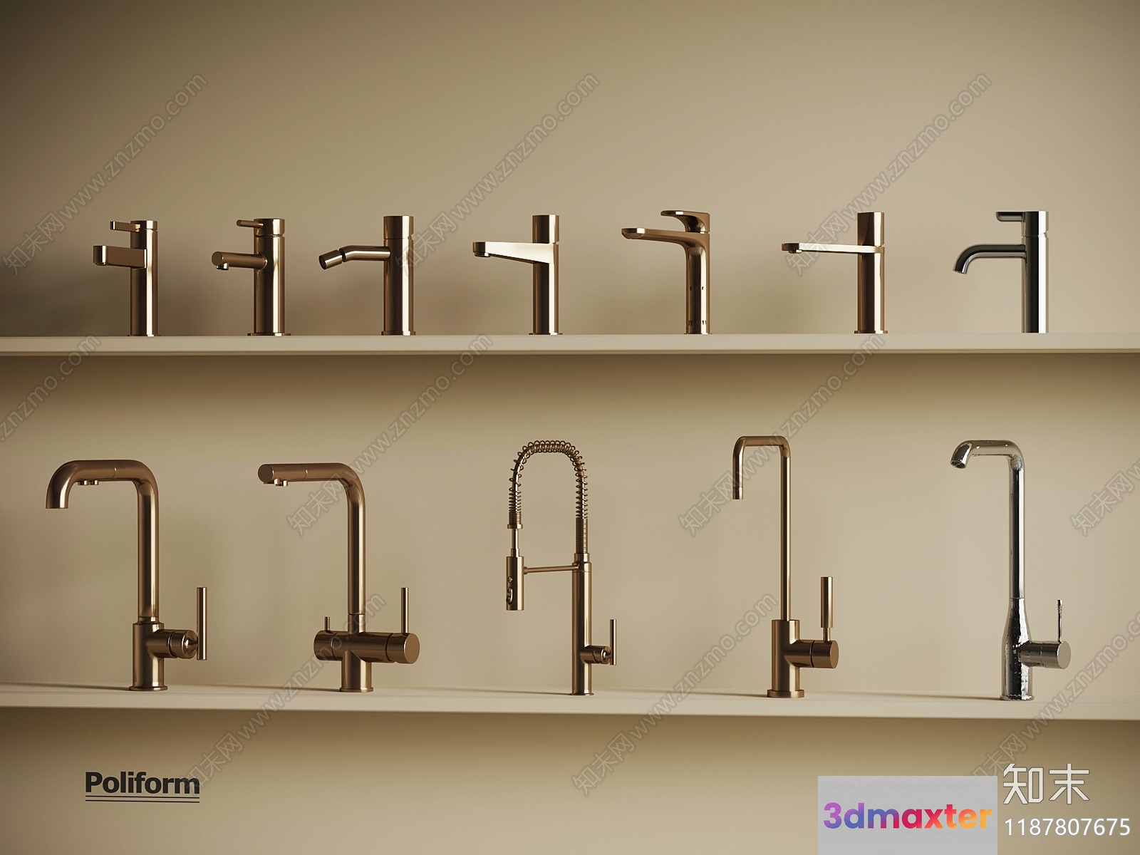 Modern Kitchen Faucets 3D Model - 8310 - VRAY Render