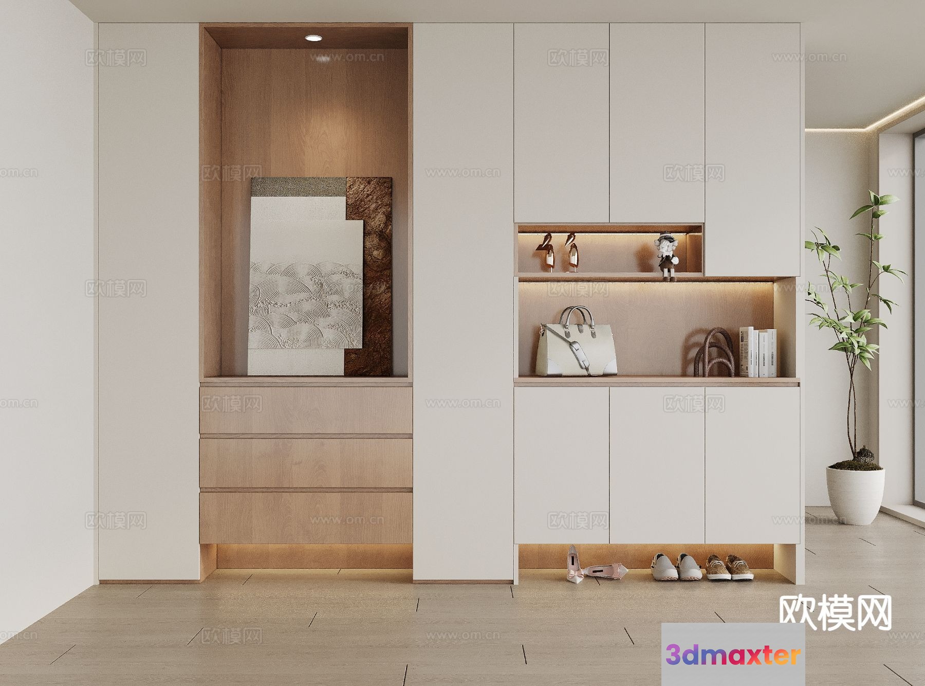 Modern Minimalist Shelf 3D Model - 2867 - VRAY Render