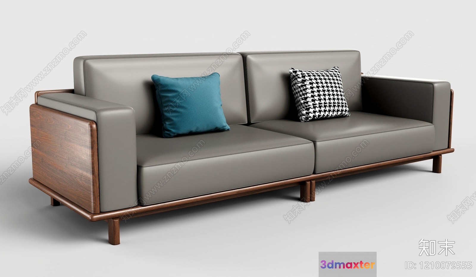 Modern Grey Sofa 3D Model - 14342 - VRAY Render