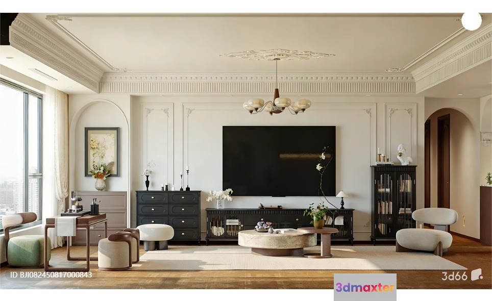 Modern Living Room 3D Model - 8330 - VRAY Render
