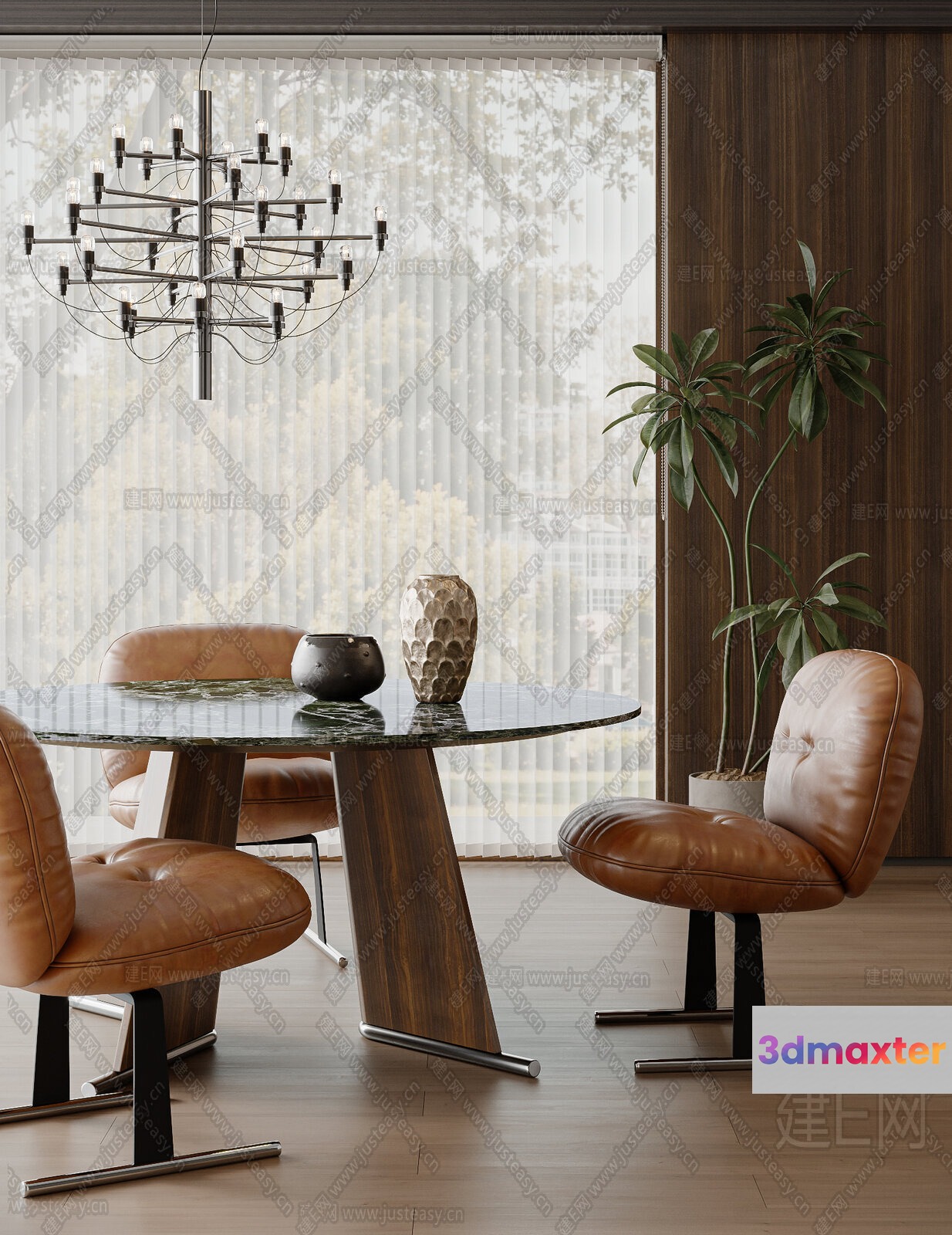 Modern Dining Room 3D Model - 17310 - VRAY Render