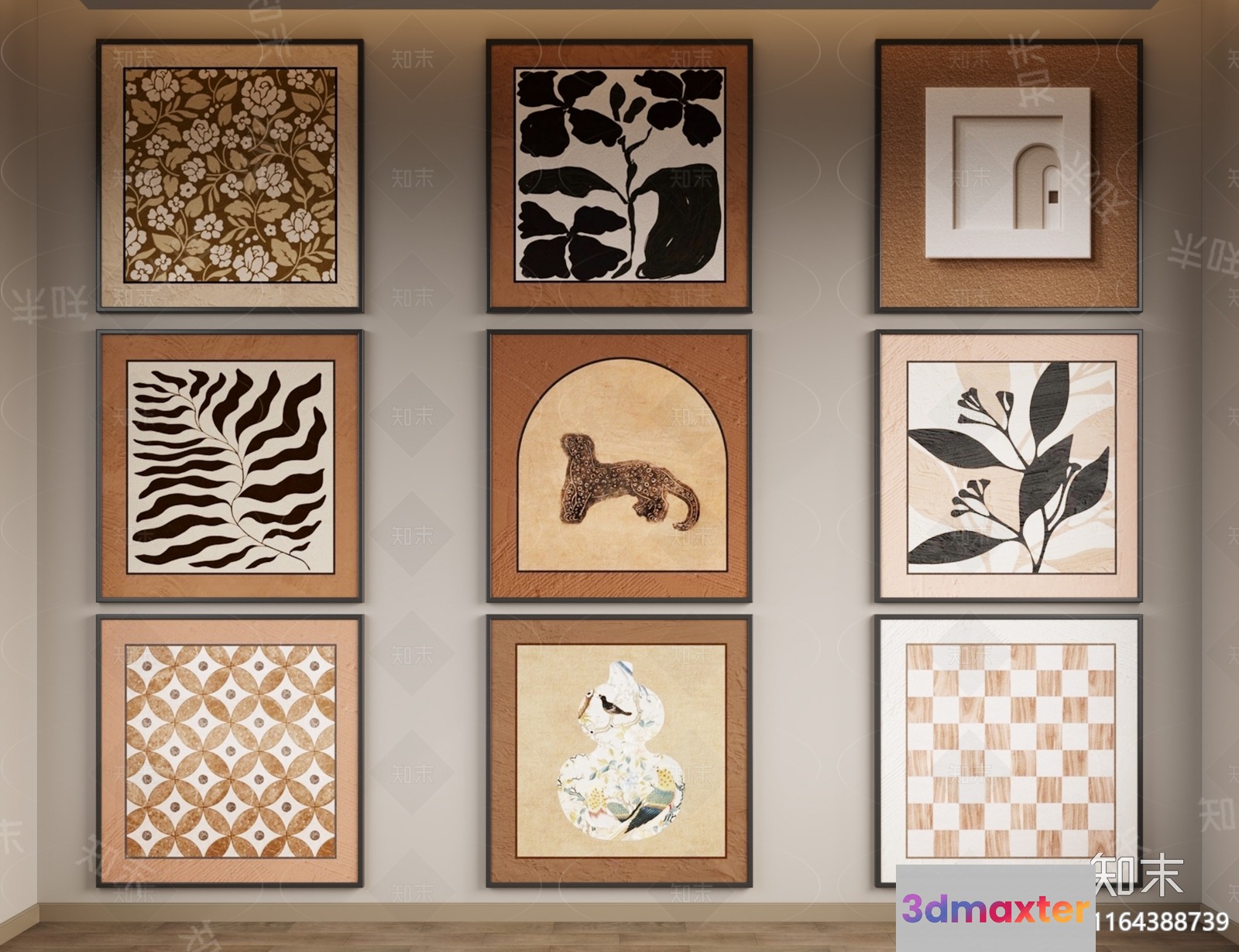A Collection Of Framed Artwork 3D Model - 21832 - VRAY Render