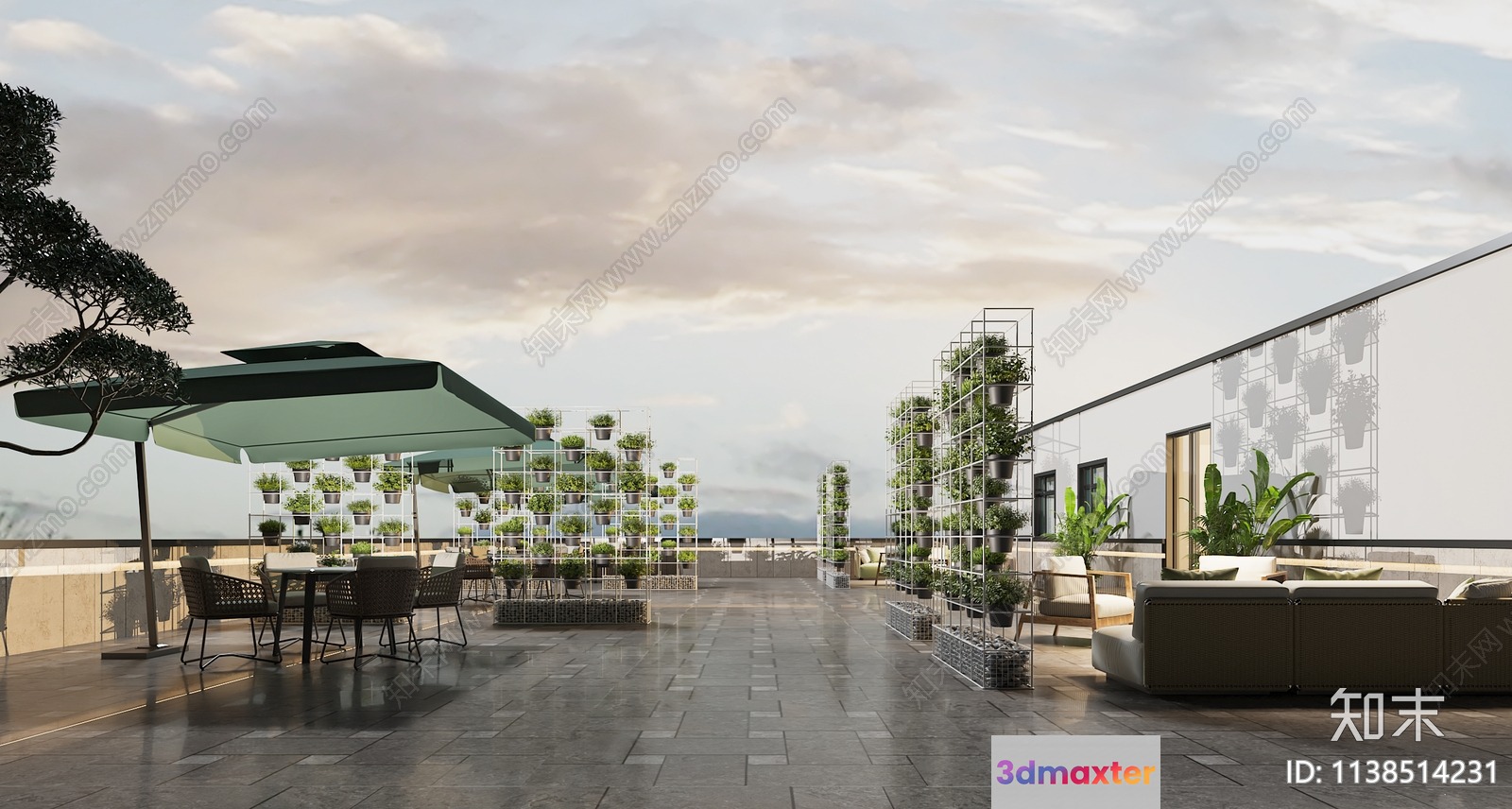 Modern Outdoor Space 3D Model - 20691 - VRAY Render