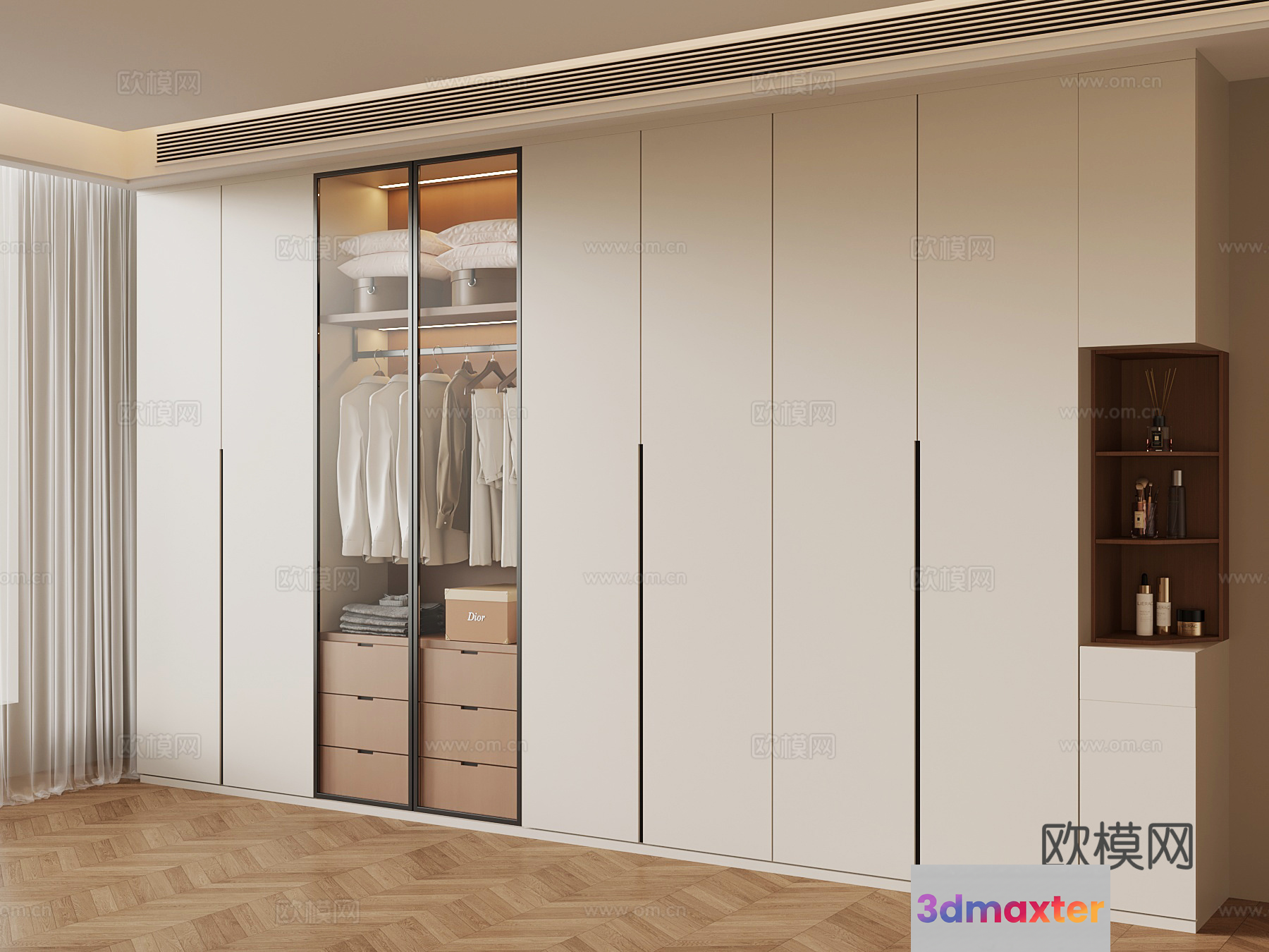 A Modern Wardrobe 3D Model - 707 - VRAY Render