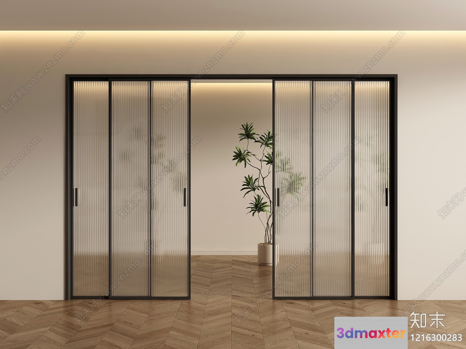 Modern Sliding Doors 3D Model - 15791 - VRAY Render