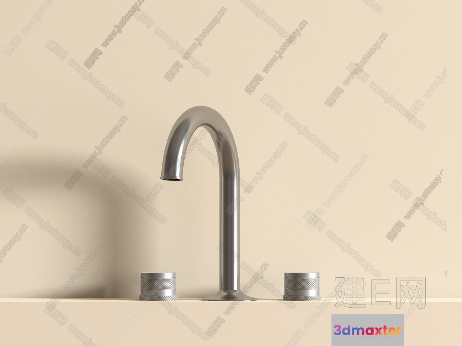 A Faucet With A Silver Finish 3D Model - 14412 - VRAY Render