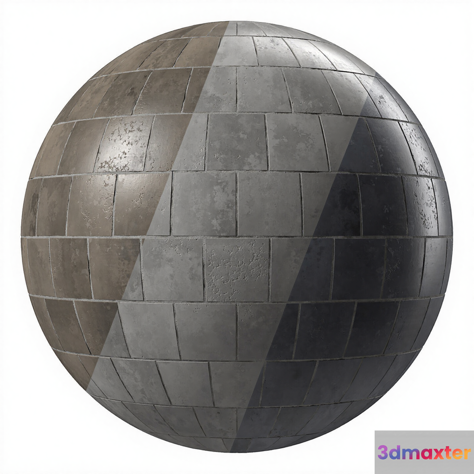 A 3D Sphere With A Brick Pattern 3D Model - 16483 - CORONA Render