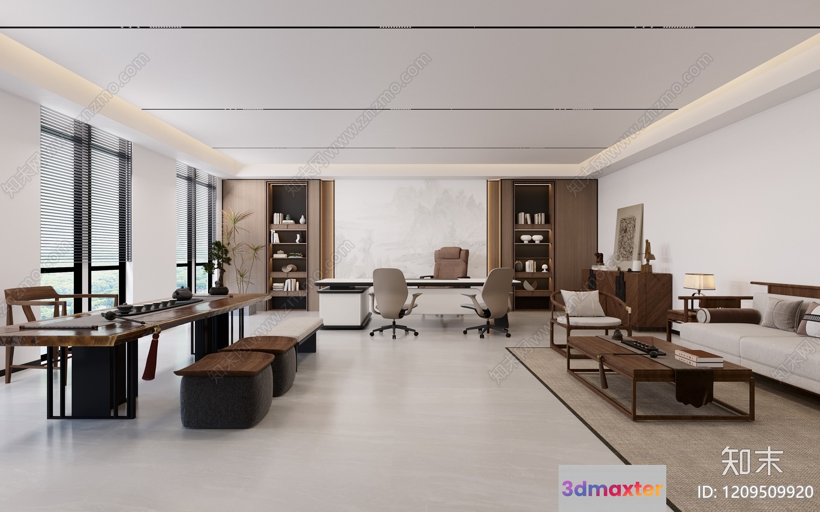 Modern Office Space 3D Model - 13530 - VRAY Render