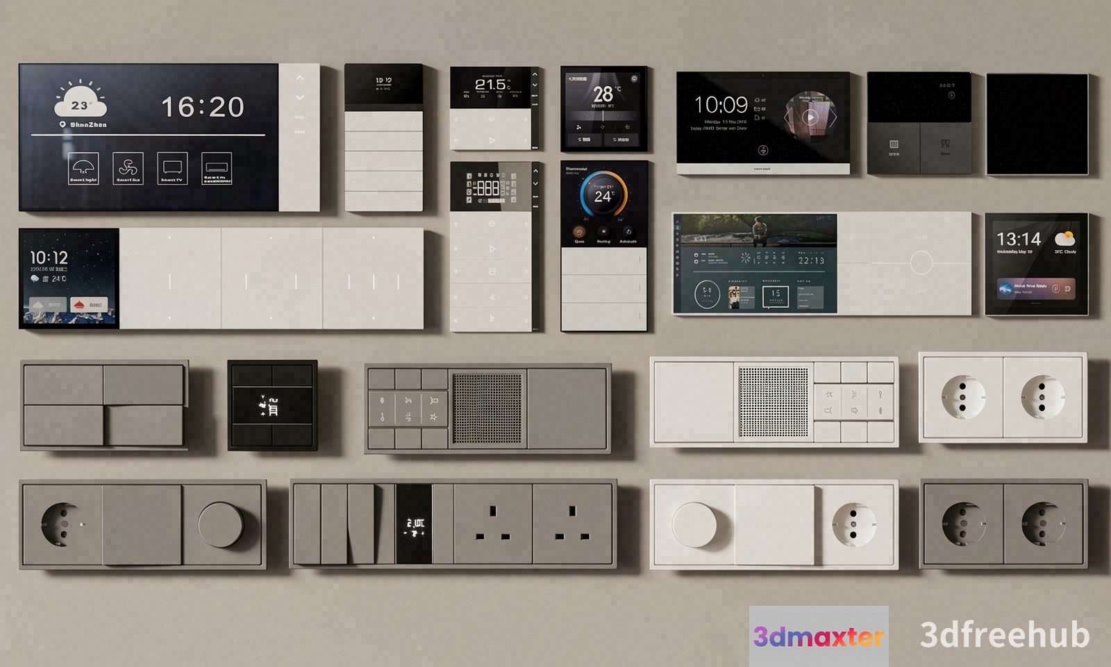 A Collection Of Home Automation Devices 3D Model - 23259 - VRAY Render