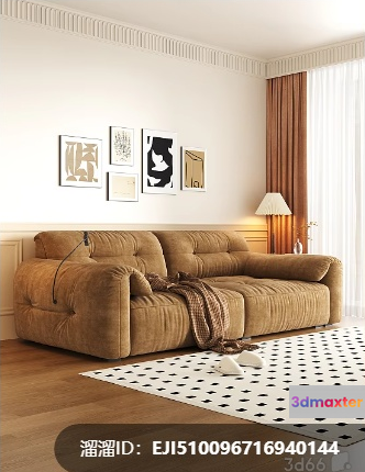 Cozy Living Room 3D Model - 7394 - VRAY Render