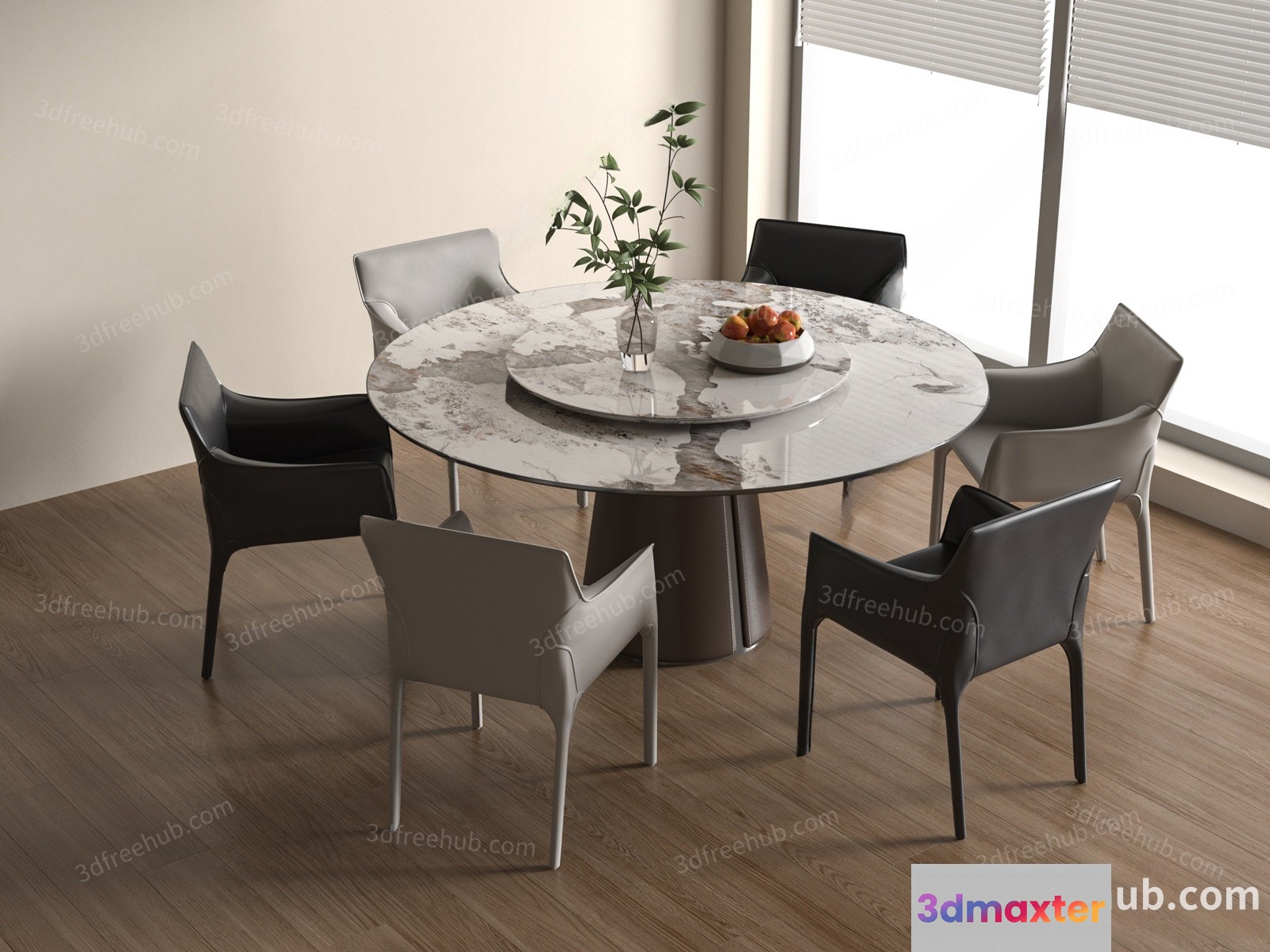 Modern Dining Room 3D Model - 20544 - VRAY Render