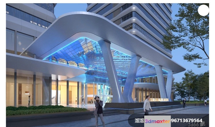 Modern Office Building 3D Model - 4203 - VRAY Render