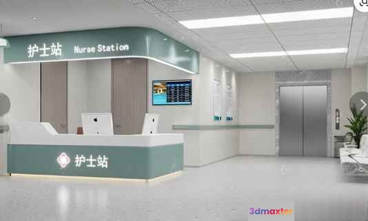 Nurse Station Desk 3D Model - 16267 - VRAY Render