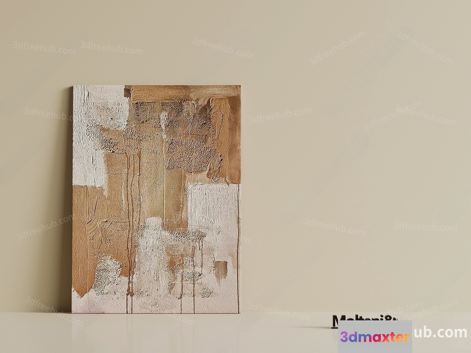 Abstract Art Piece On A Beige Background 3D Model - 21803 - VRAY Render