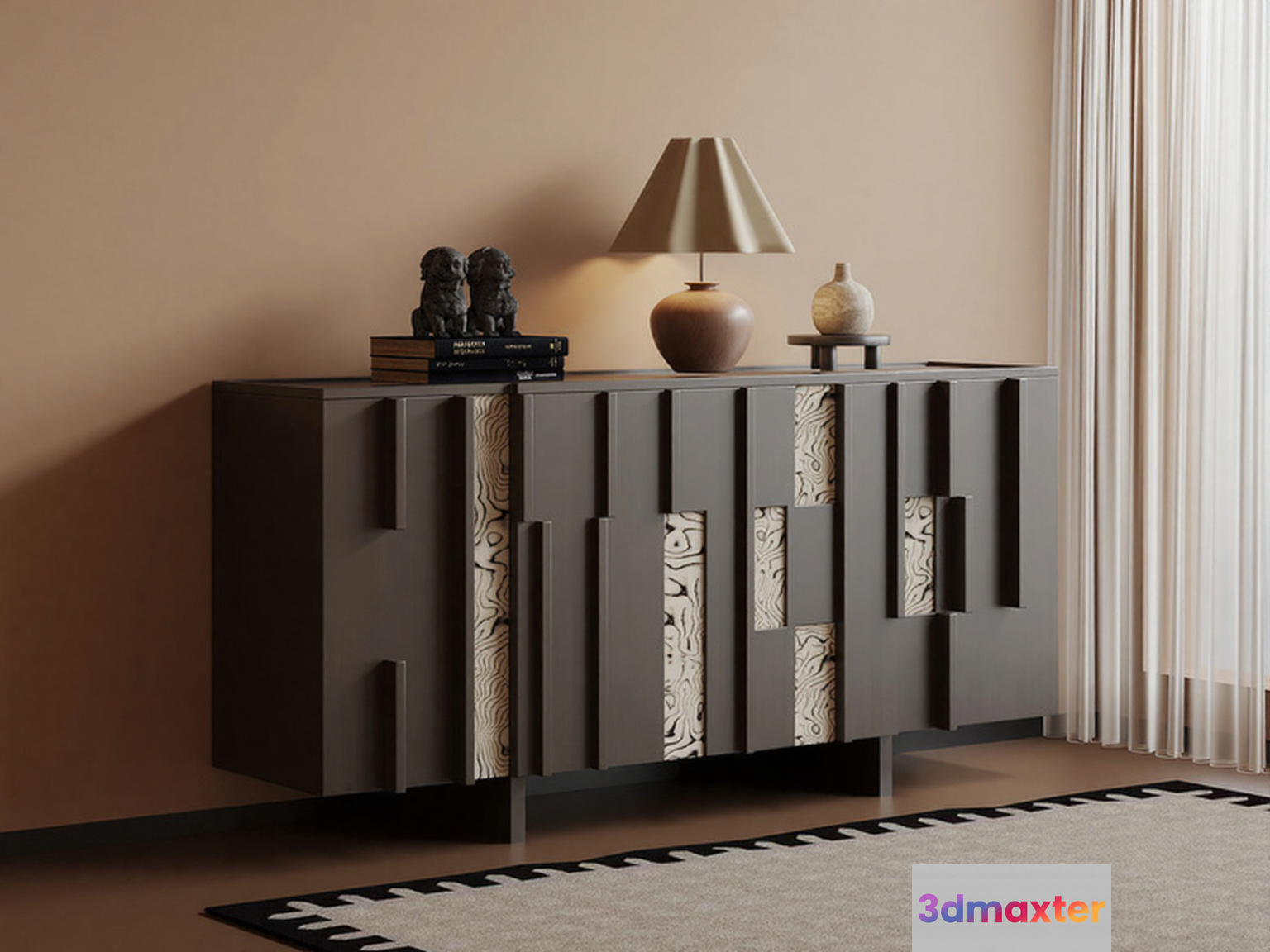 Modern Sideboard Furniture 3D Model - 8047 - VRAY Render