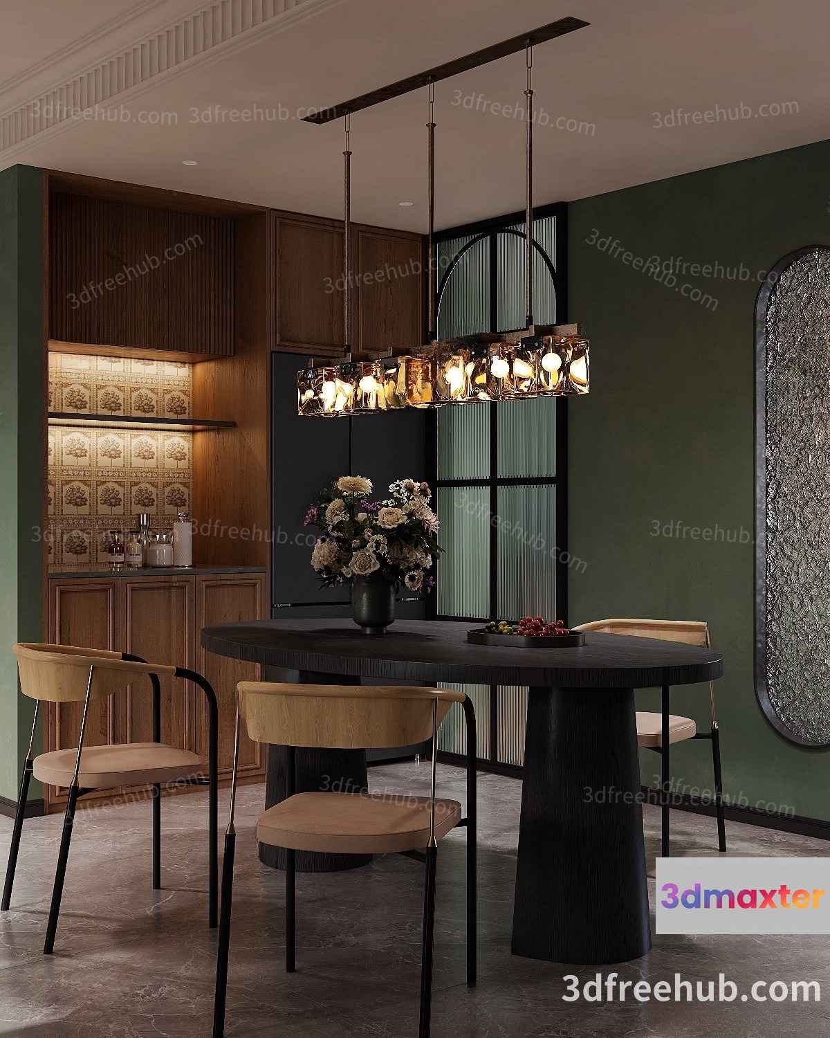 Modern Dining Room 3D Model - 21779 - VRAY Render