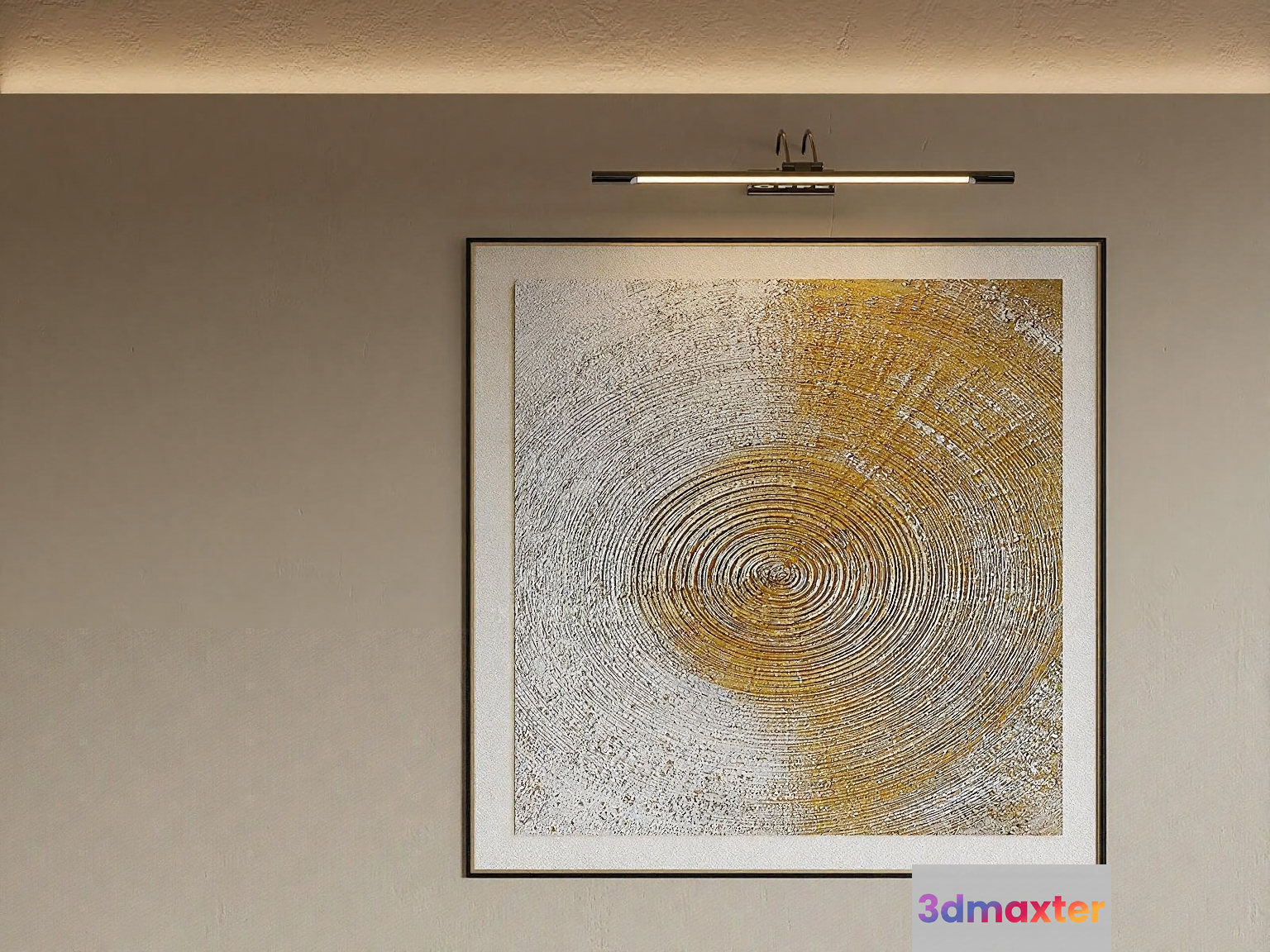 Modern Gold Light Fixture 3D Model - 16373 - VRAY Render