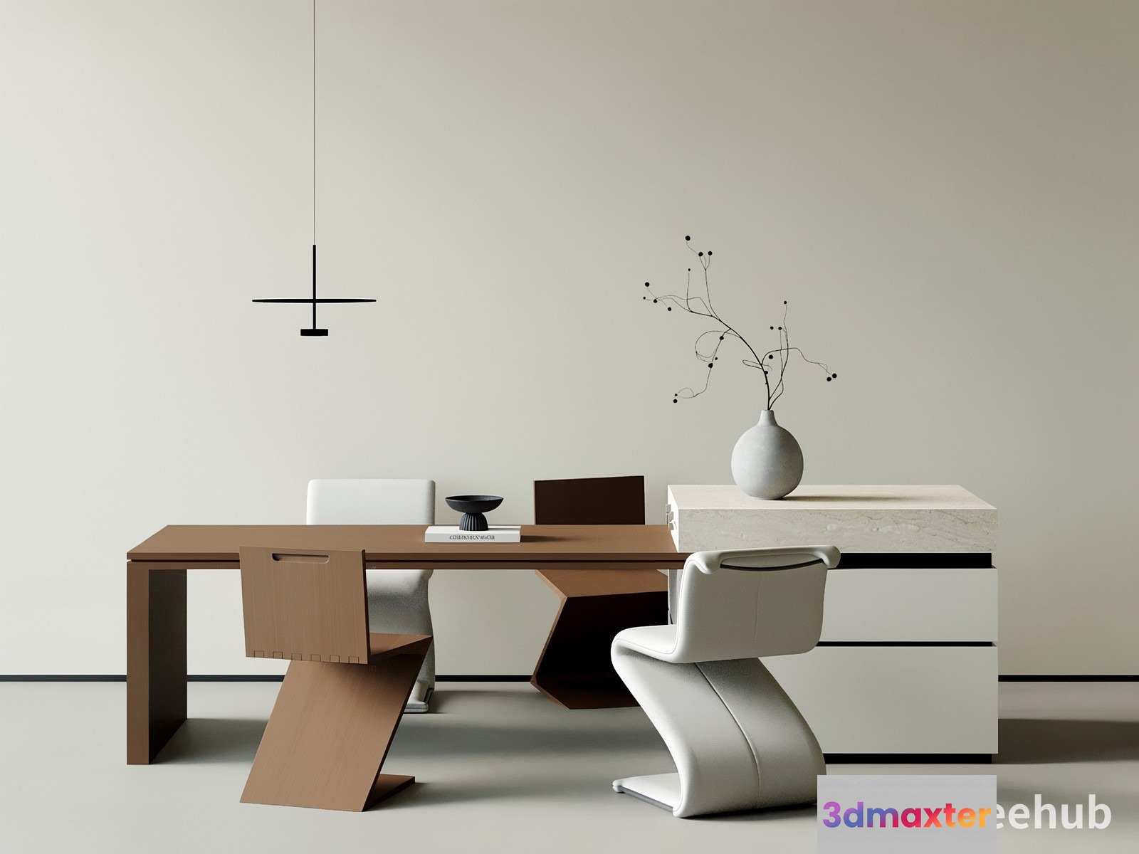 Modern Minimalist Office Space 3D Model - 20208 - VRAY Render