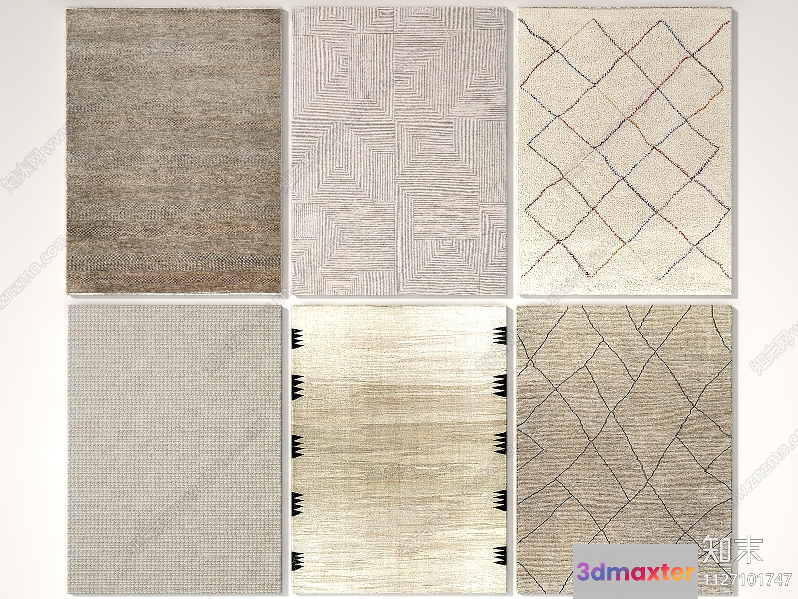 Rugs With Various Patterns And Colors 3D Model - 22531 - VRAY Render