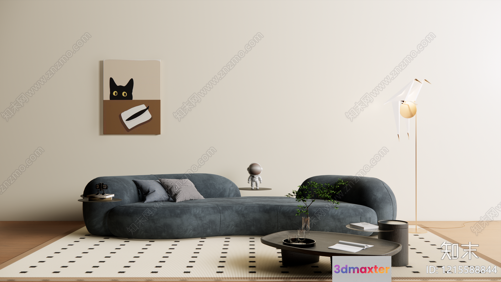 Modern Living Room 3D Model - 15515 - VRAY Render