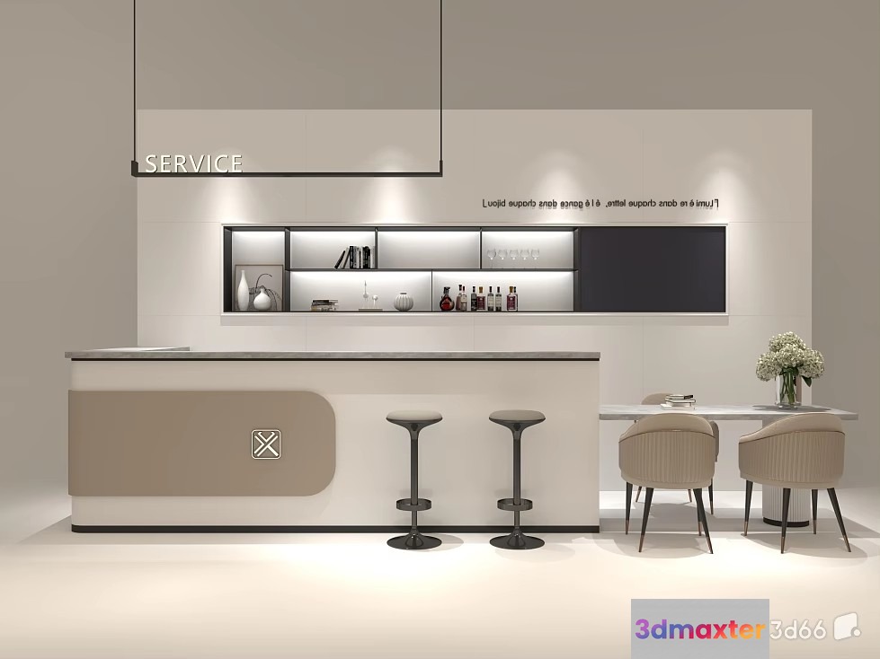 Modern Service Desk 3D Model - 23356 - VRAY Render