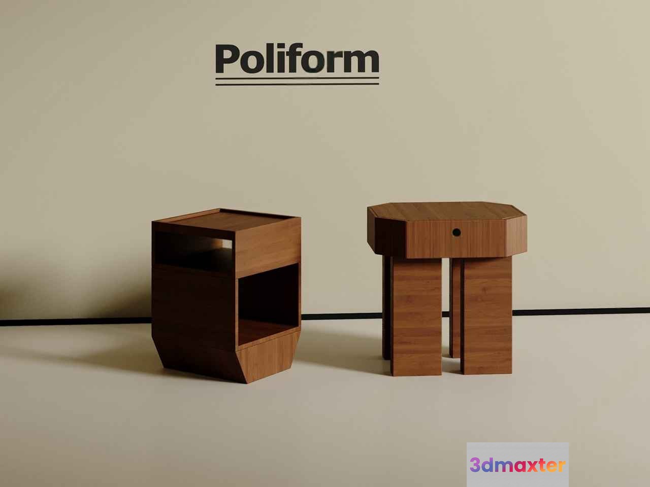 Modern Wooden Furniture 3D Model - 7541 - VRAY Render