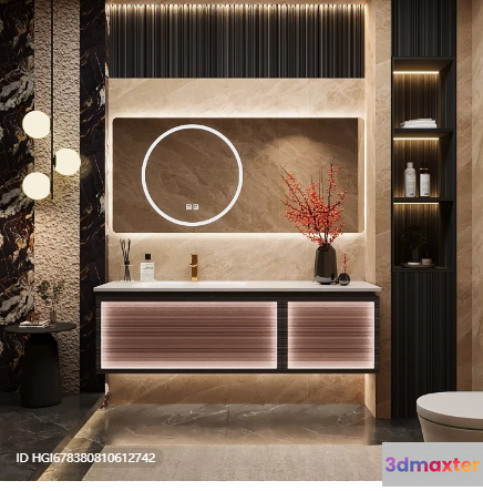 Modern Bathroom Design 3D Model - 23657 - CORONA Render