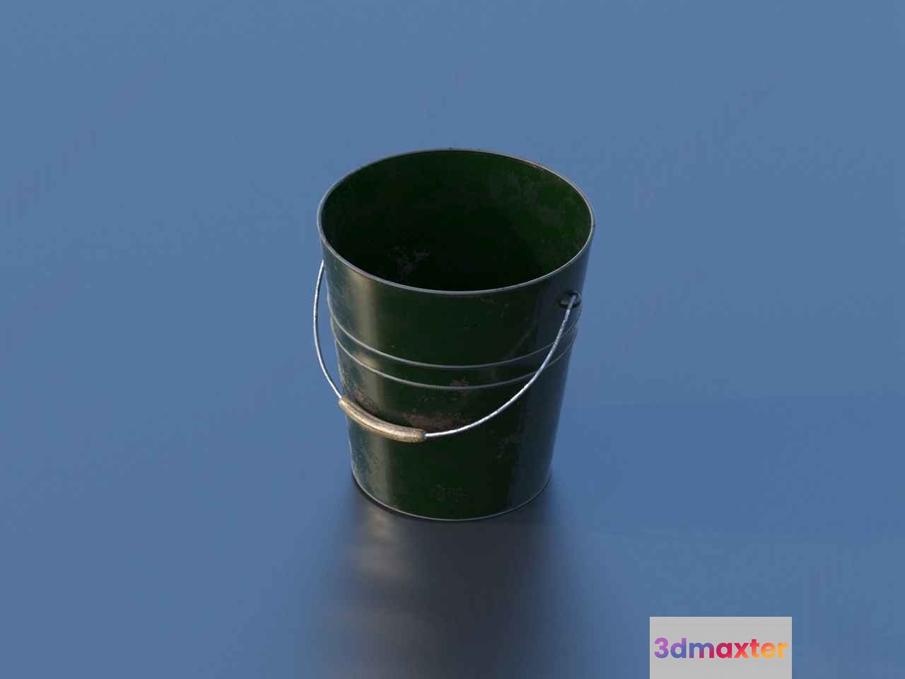 A Green Bucket 3D Model - 2660 - VRAY Render