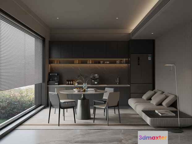 Modern Living Room 3D Model - 9160 - VRAY Render