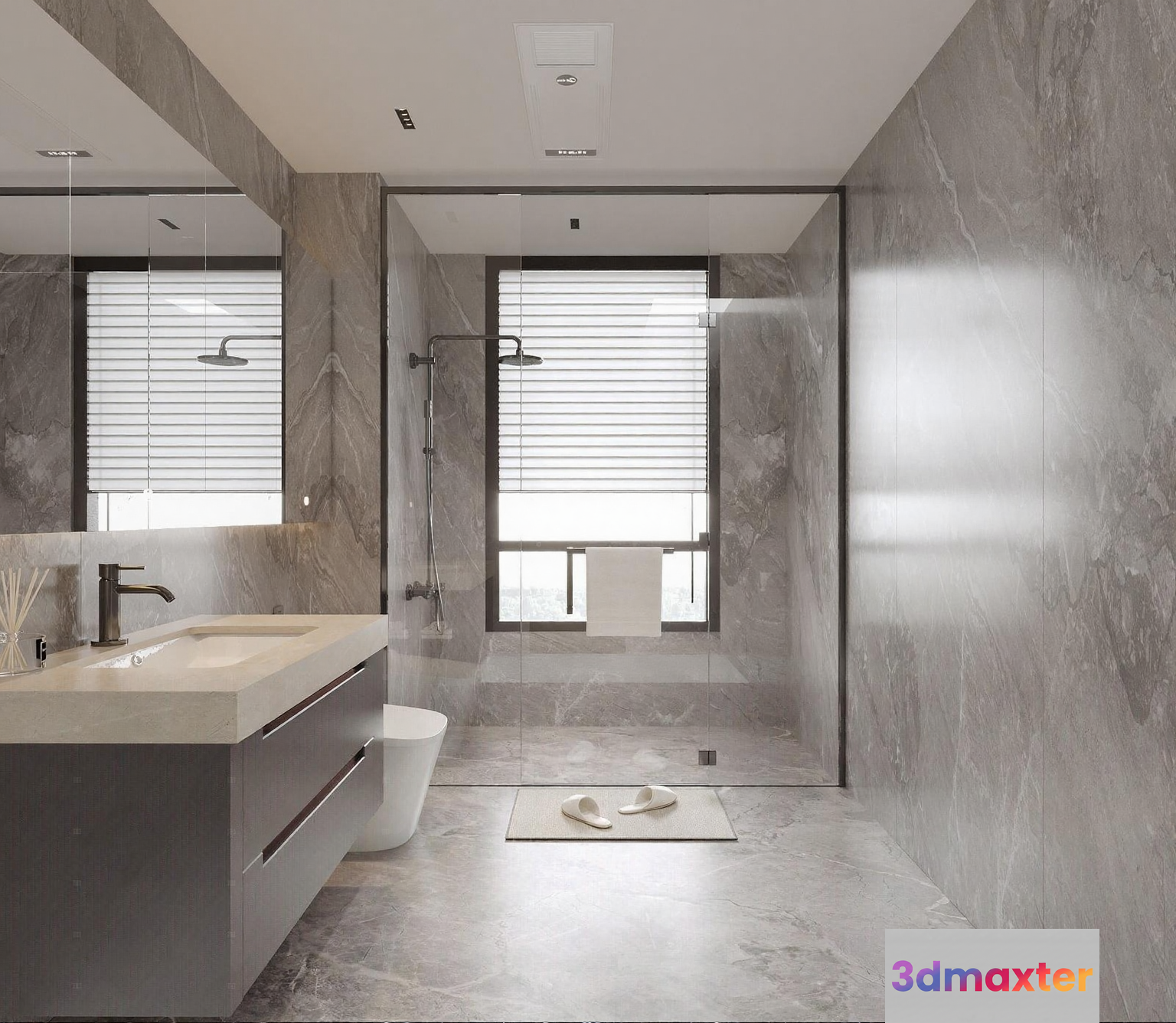 Modern Bathroom Setup 3D Model - 2377 - VRAY Render