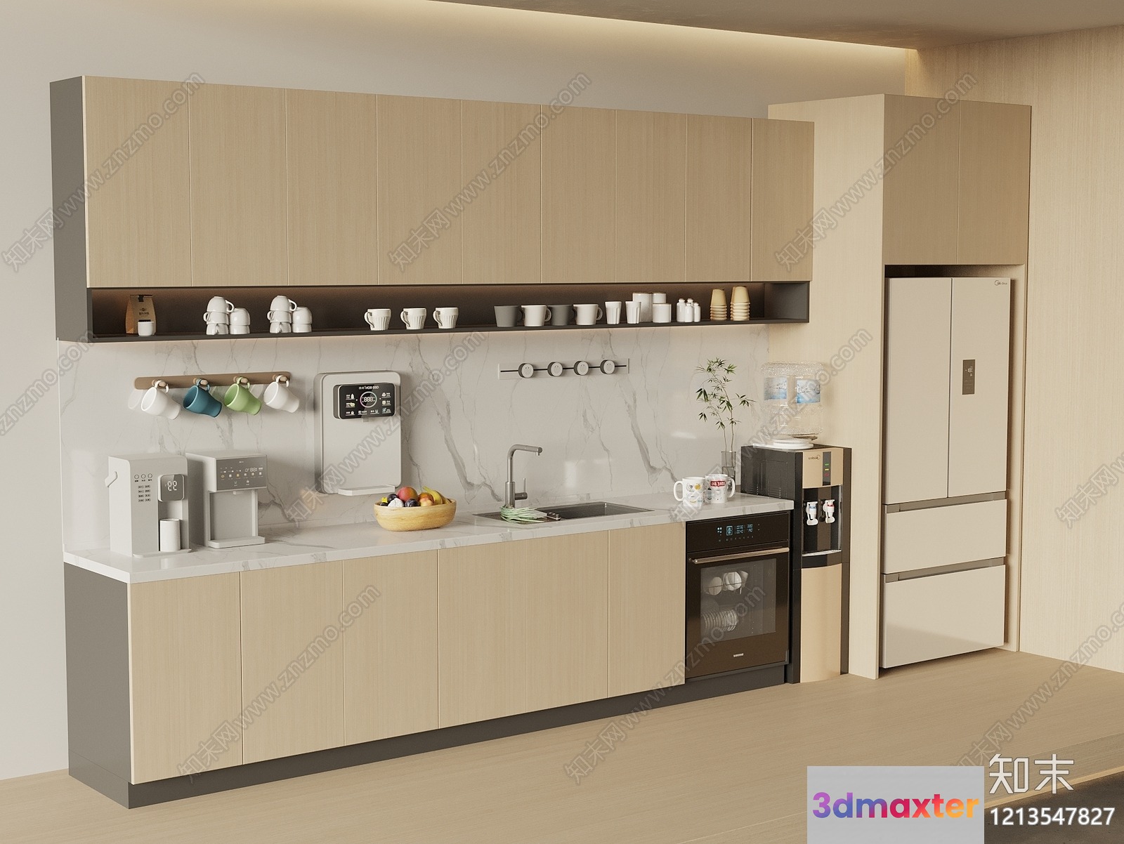 Modern Kitchen Design 3D Model - 6196 - VRAY Render
