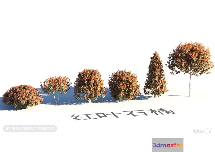 A Row Of Trees In A Desert Landscape 3D Model - 17843 - VRAY Render