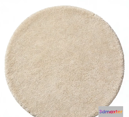 A Circular Beige Rug 3D Model - 17320 - VRAY Render