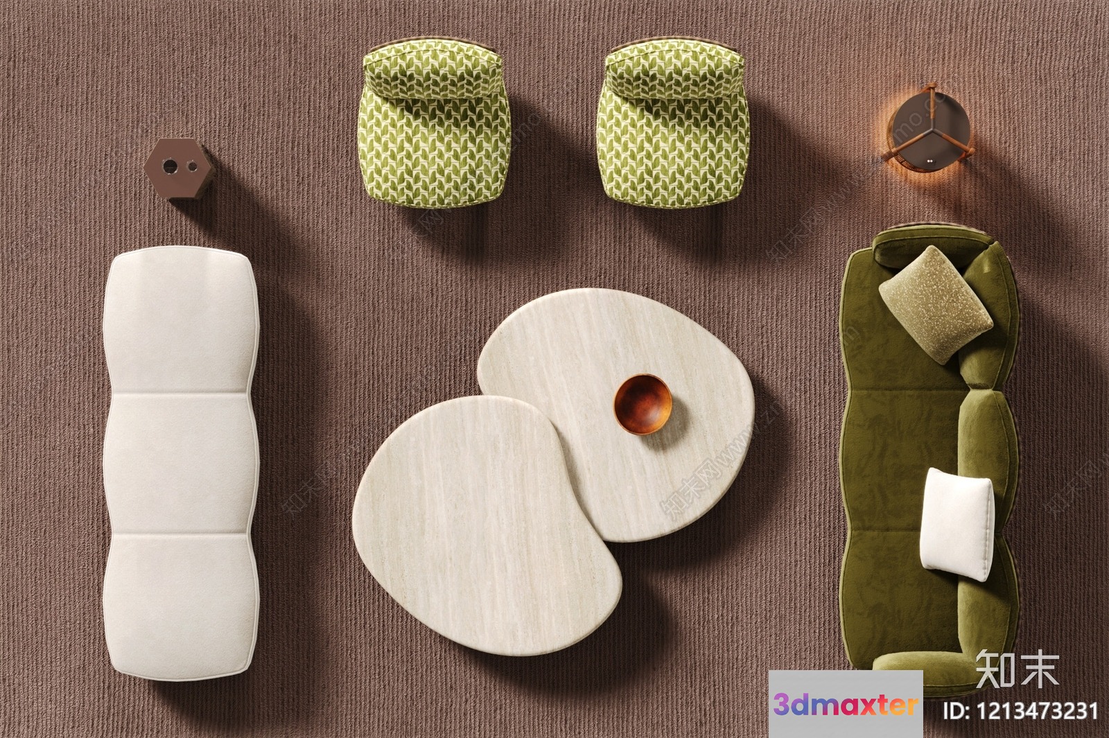 Modern Living Room 3D Model - 21842 - VRAY Render