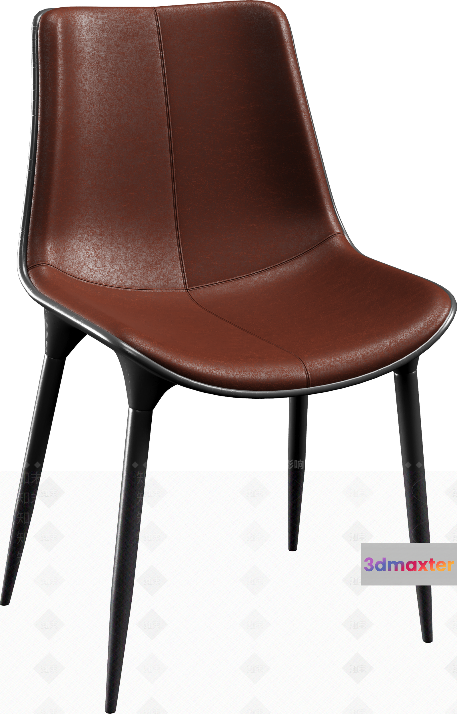 A Brown Leather Chair 3D Model - 22386 - VRAY Render