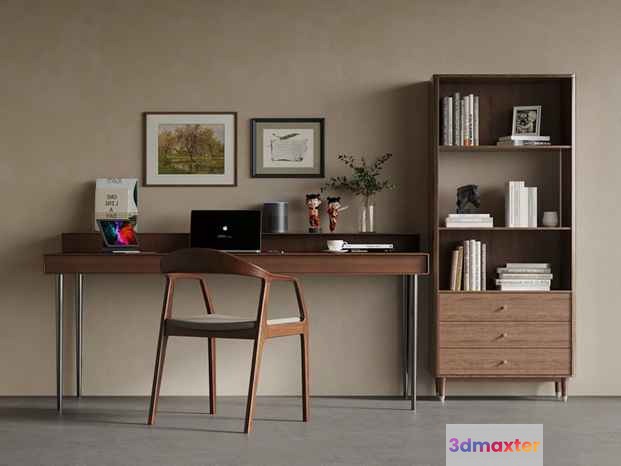 Modern Wooden Desk 3D Model - 15909 - VRAY Render