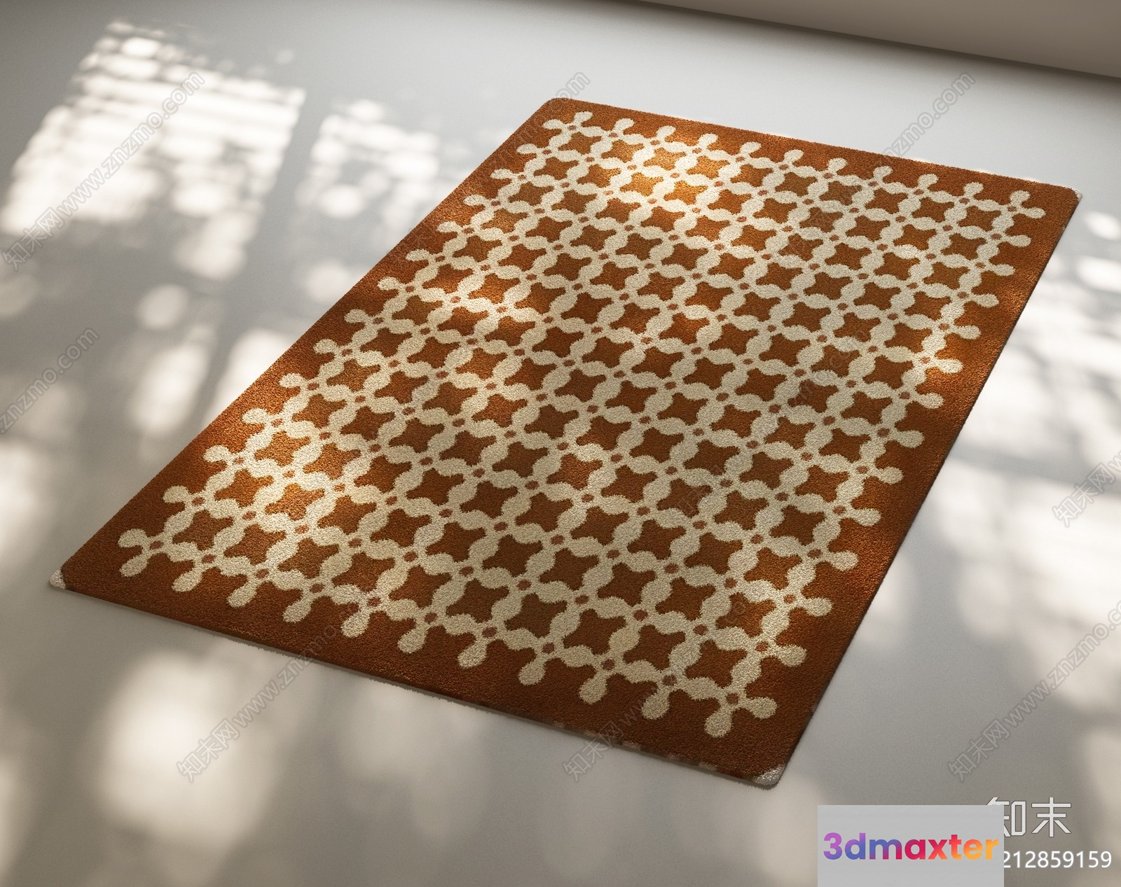 A Brown And White Rug 3D Model - 12183 - VRAY Render