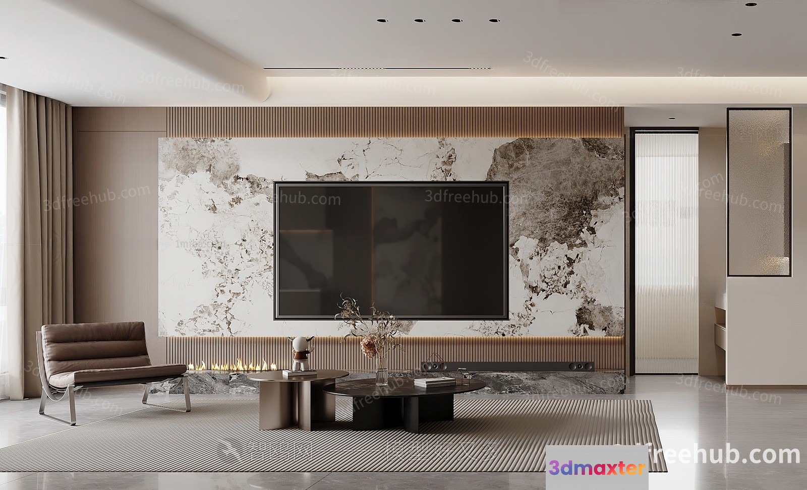 Modern Living Room 3D Model - 21767 - VRAY Render