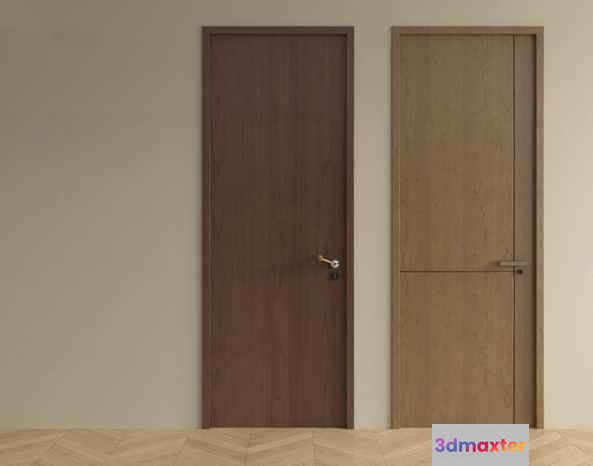 Two Wooden Doors 3D Model - 17315 - VRAY Render