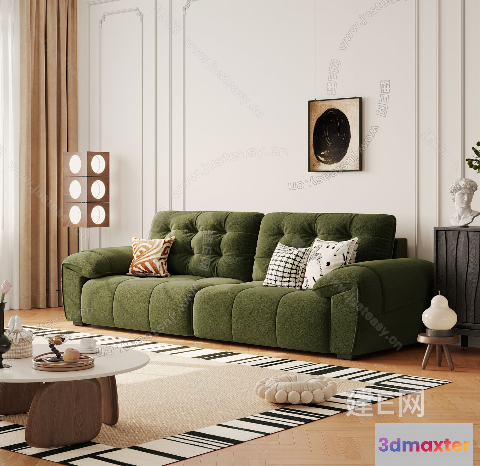 Modern Living Room 3D Model - 3630 - CORONA Render