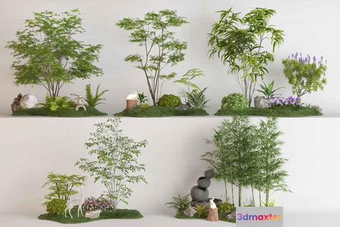 A Serene Asian-Inspired Garden Scene 3D Model - 14917 - VRAY Render