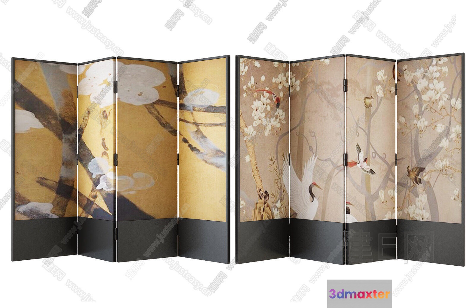 A Japanese-Style Room Divider 3D Model - 4637 - VRAY Render