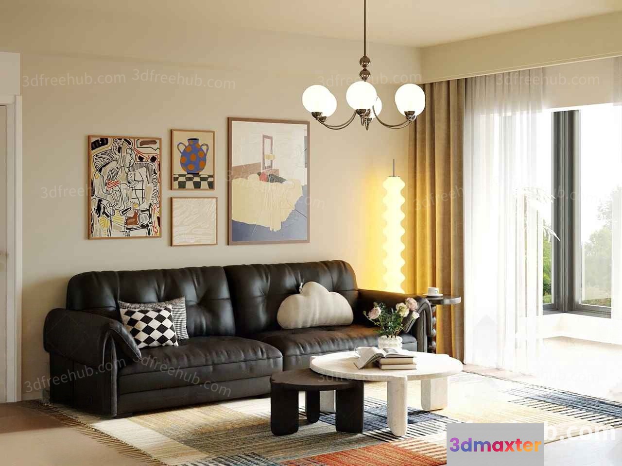 Modern Living Room 3D Model - 18700 - VRAY Render