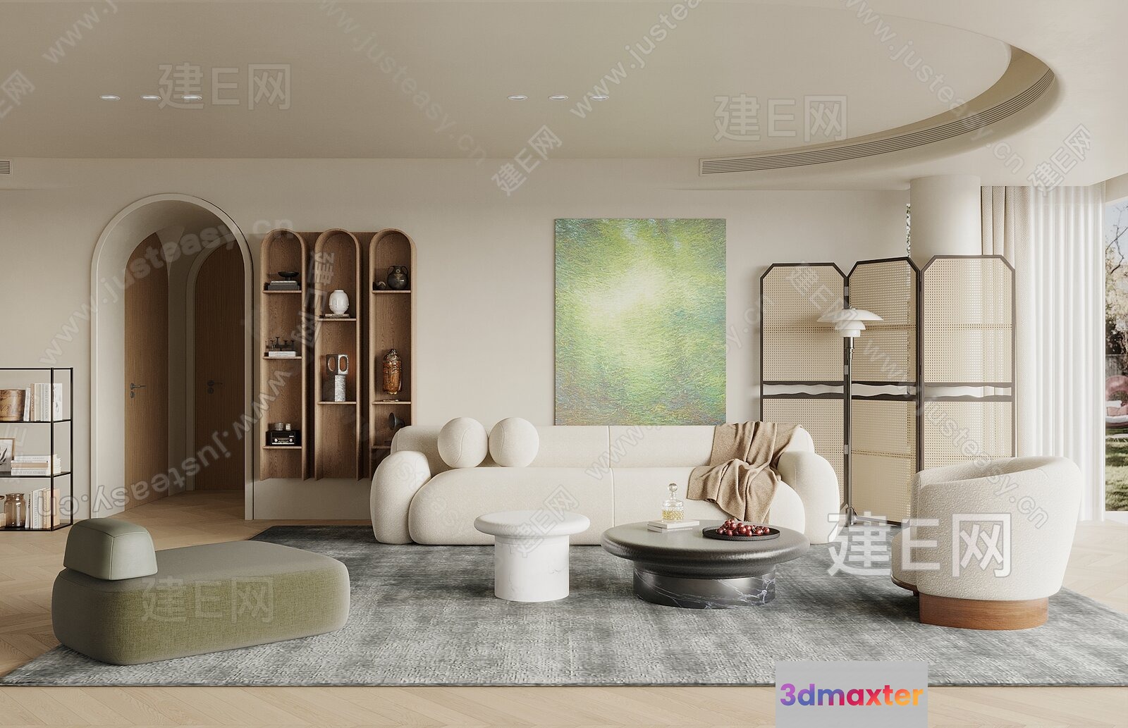 Modern Living Room 3D Model - 10339 - VRAY Render