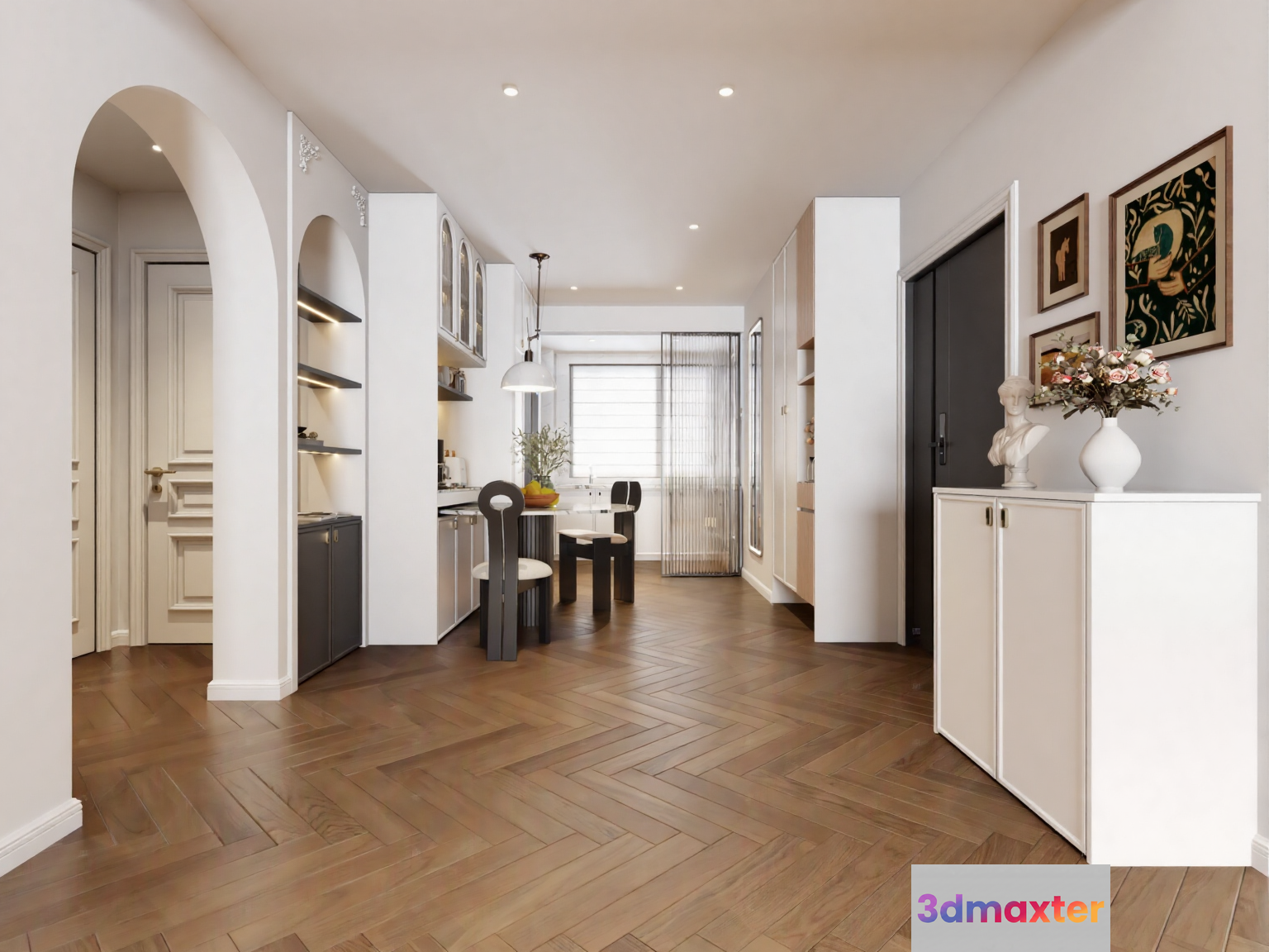 Modern Herringbone Floor 3D Model - 4981 - VRAY Render