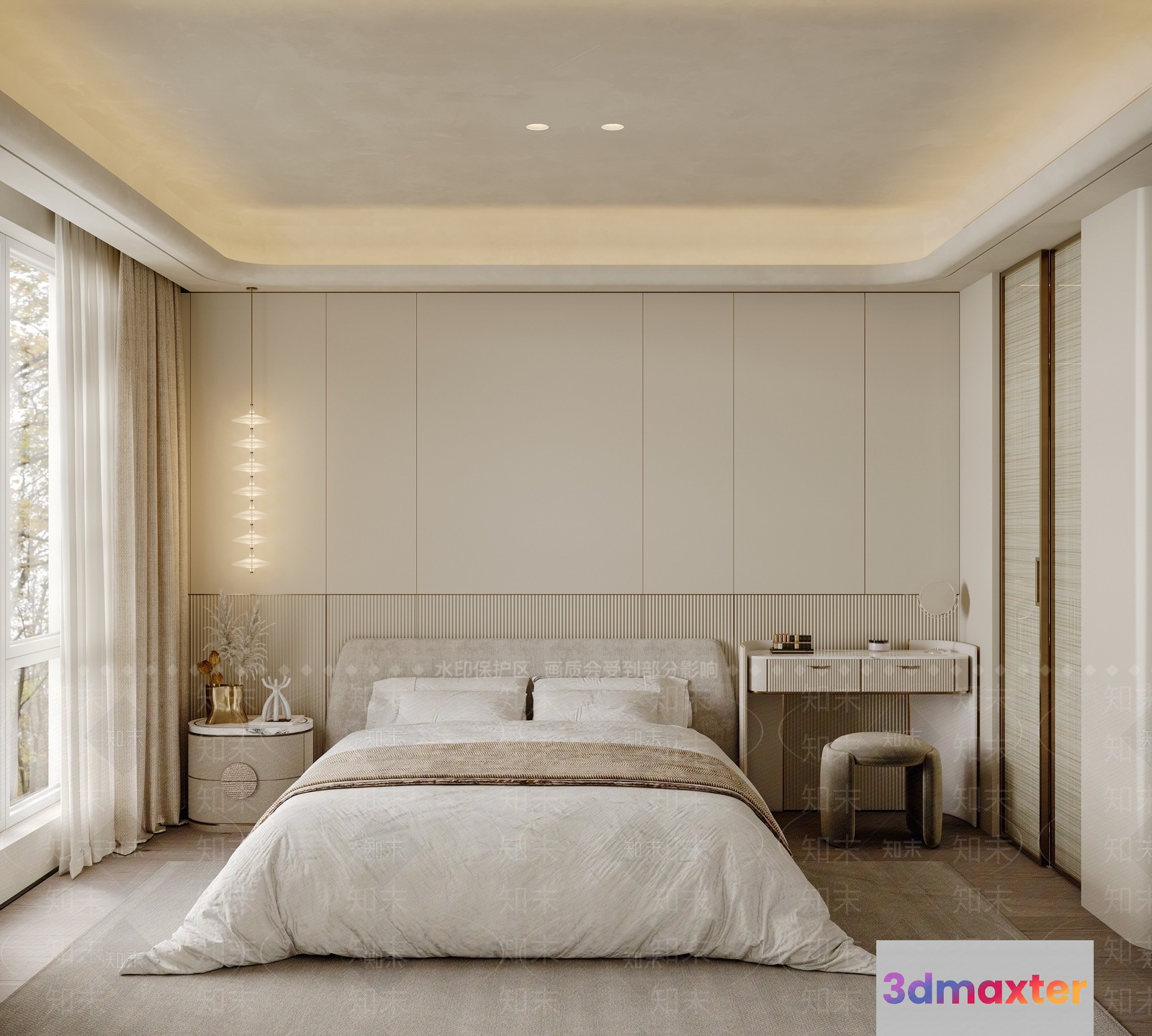 Cozy Modern Bedroom 3D Model - 16867 - CORONA Render