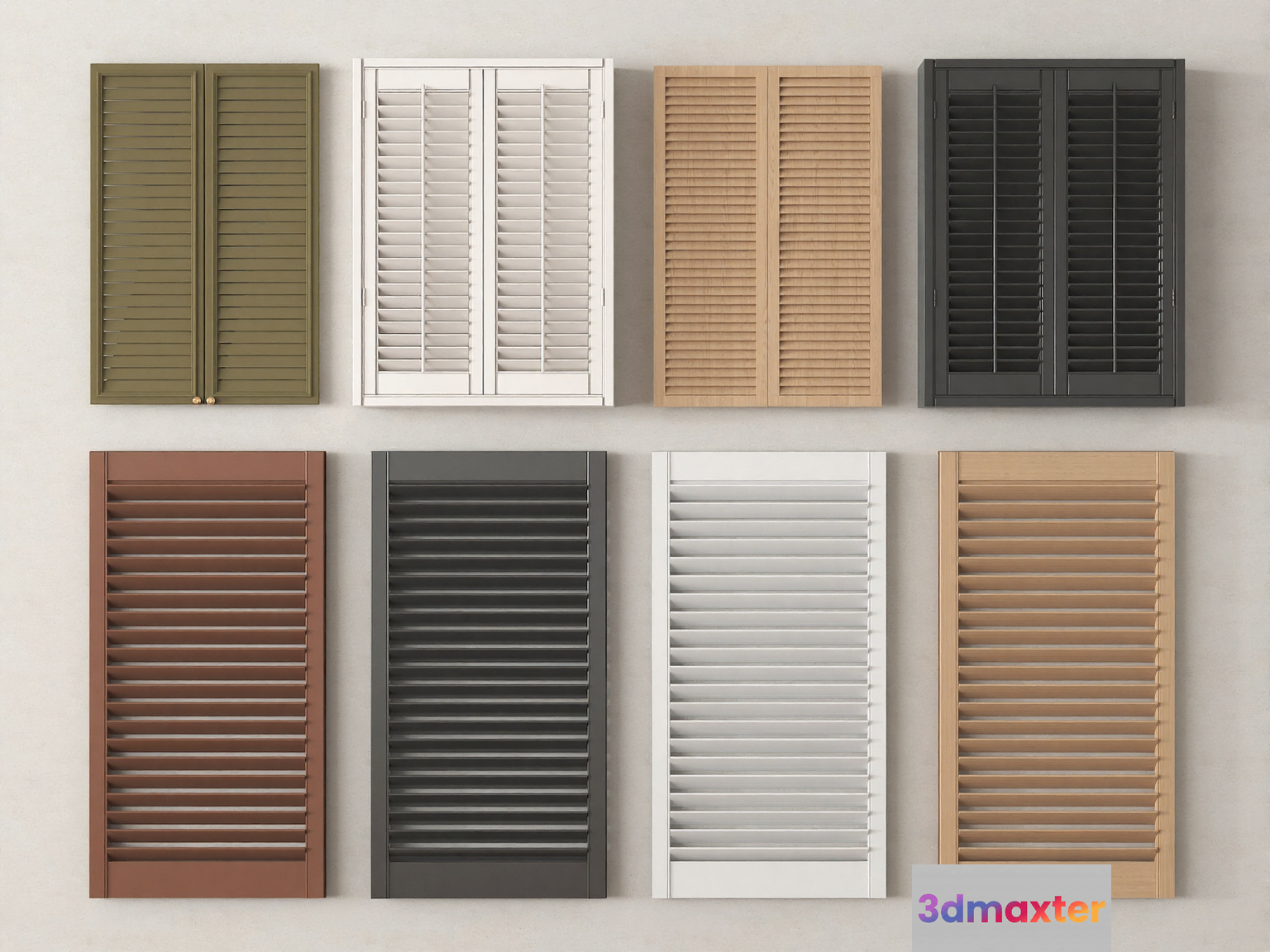 Wooden Louvers 3D Model - 4613 - VRAY Render