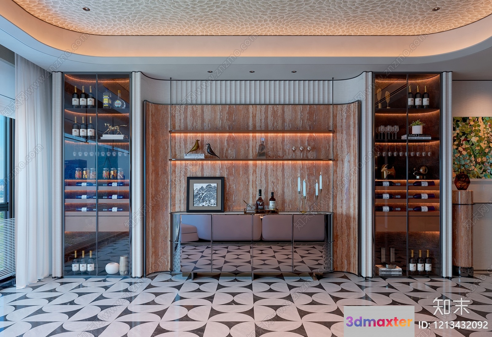 Modern Wine Storage Room 3D Model - 7004 - VRAY Render