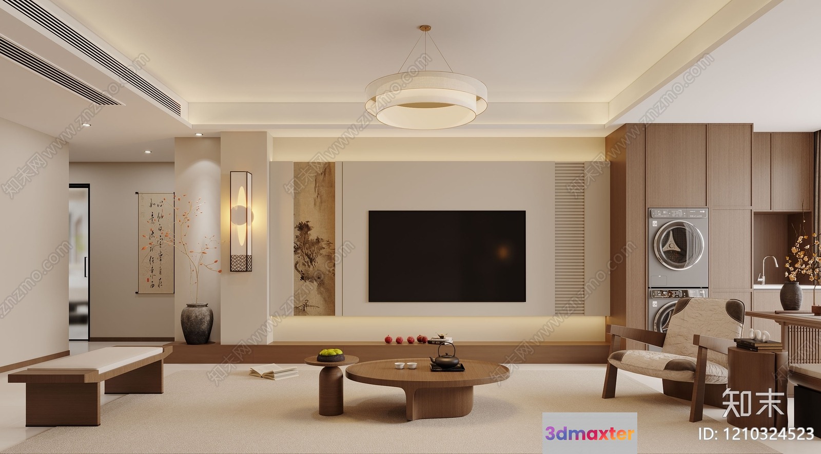 Modern Living Room 3D Model - 1361 - VRAY Render